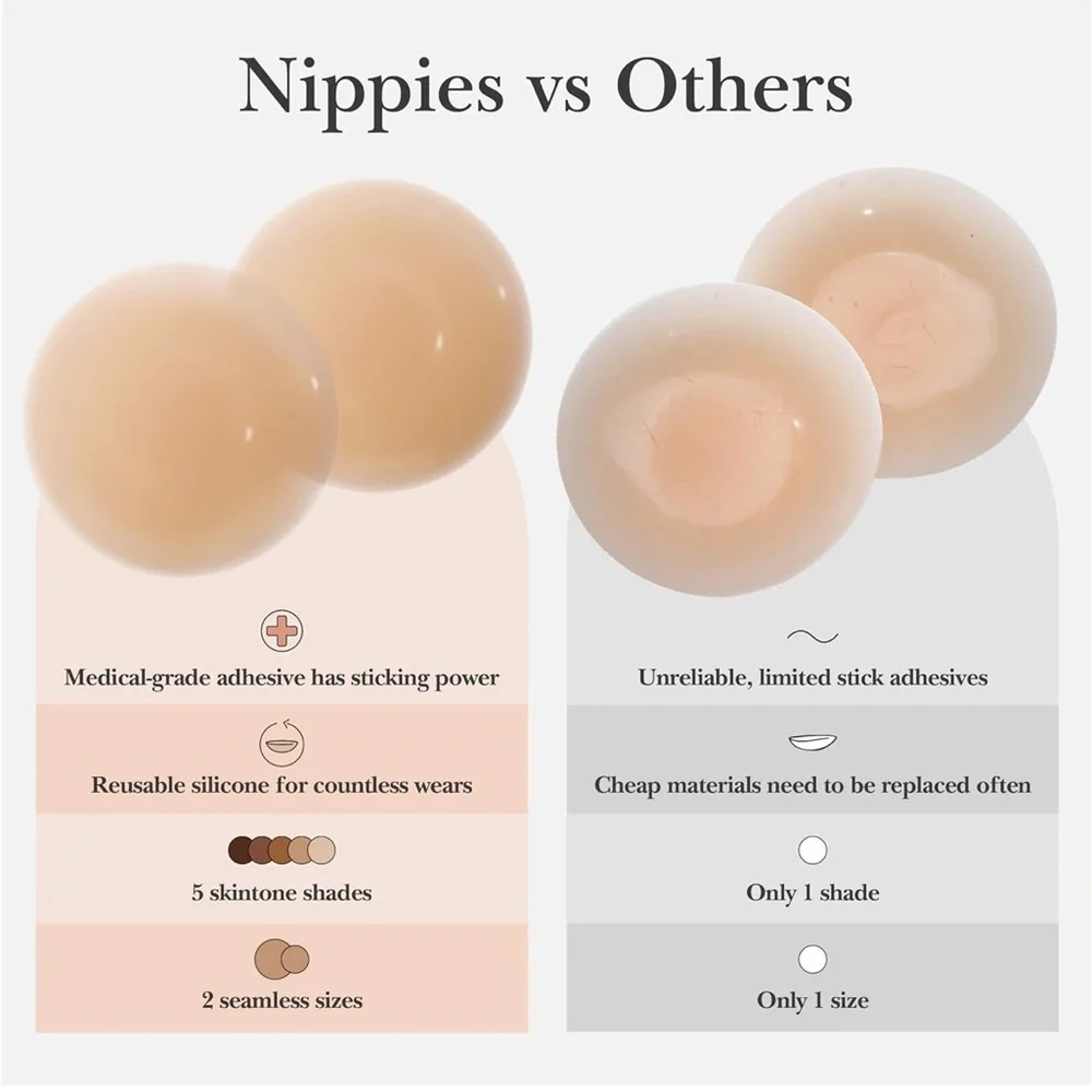 Nippies Skin Silicone Covers Original B6 - size S/M - Cream (lightest shade) - Picture 3 of 9